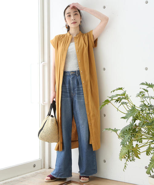 coen（コーエン）の「【新色追加・WEB限定カラー⇒コバルトブルー】インディアンコットンギャザーワンピース（ワンピース・レディース・ベージュ/ネイビー/コバルトブルー/パープル/ブラック/その他/ダークグリーン/ダークブラウン・FREE）」の13枚目の写真