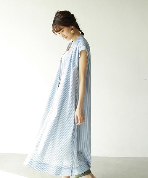 coen（コーエン）の「【新色追加・WEB限定カラー⇒コバルトブルー】インディアンコットンギャザーワンピース（ワンピース・レディース・ベージュ/ネイビー/コバルトブルー/パープル/ブラック/その他/ダークグリーン/ダークブラウン・FREE）」の18枚目の写真