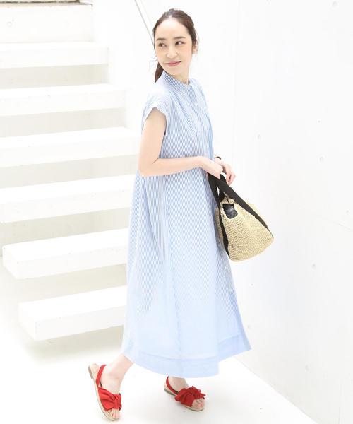 coen（コーエン）の「【新色追加・WEB限定カラー⇒コバルトブルー】インディアンコットンギャザーワンピース（ワンピース・レディース・ベージュ/ネイビー/コバルトブルー/パープル/ブラック/その他/ダークグリーン/ダークブラウン・FREE）」の19枚目の写真