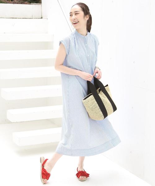 coen（コーエン）の「【新色追加・WEB限定カラー⇒コバルトブルー】インディアンコットンギャザーワンピース（ワンピース・レディース・ベージュ/ネイビー/コバルトブルー/パープル/ブラック/その他/ダークグリーン/ダークブラウン・FREE）」の20枚目の写真