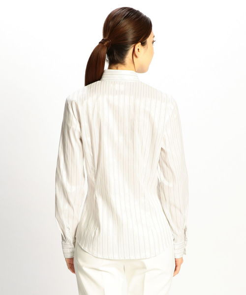 NARACAMICIE（ナラカミーチェ）の「イタリアン細ストライプ切替長袖シャツ（シャツ/ブラウス・レディース・パープル/グレー/ブルー・SMALL/MEDIUM/LARGE）」の5枚目の写真