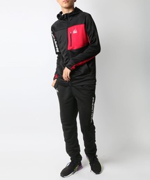 Lazar（ラザル）の「セットアップ 胸ポケット切替ハイスタンドパーカー＆ジョガーパンツ/ジャージ/ルームウェア（ジャージ）」