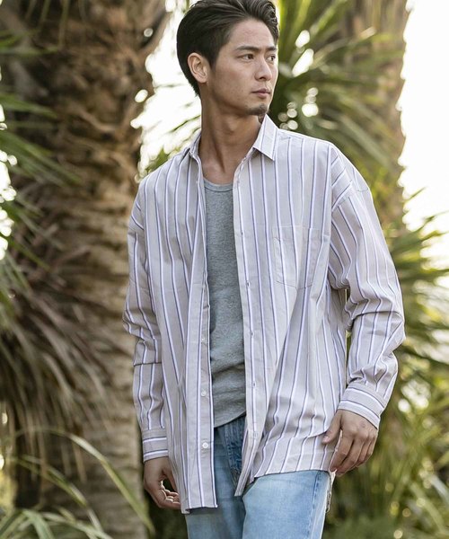 A.S.M（エーエスエム）の「コットンブロード ／ オーバーサイズ ビッグシルエット シャツ（長袖）（シャツ/ブラウス・メンズ・ホワイト/サックスブルー/ブラック/ベージュ/ネイビー・48/50）」の11枚目の写真