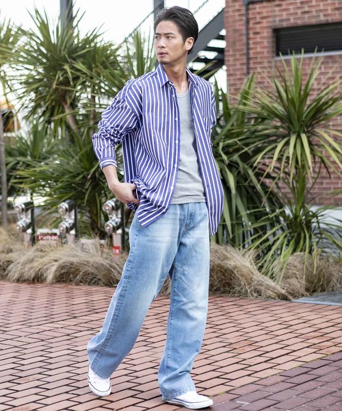 A.S.M（エーエスエム）の「コットンブロード ／ オーバーサイズ ビッグシルエット シャツ（長袖）（シャツ/ブラウス・メンズ・ホワイト/サックスブルー/ブラック/ベージュ/ネイビー・48/50）」の17枚目の写真