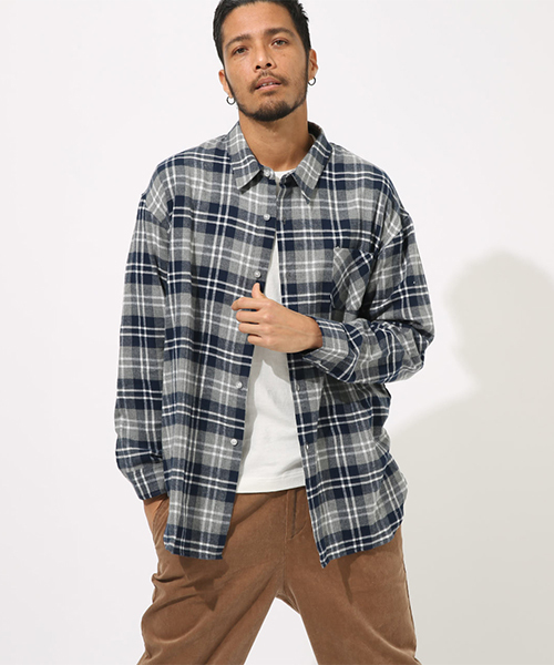 セール Big Check Shirt ビッグチェックシャツ シャツ ブラウス Azul By Moussy アズールバイマウジー のファッション通販 Zozotown