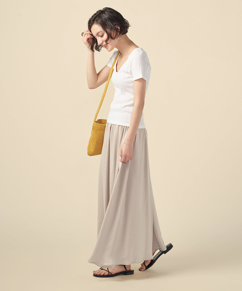 ZOZO（ゾゾ）の「【身長別に選べる】タックギャザースカート/ベージュ[WOMEN]（スカート・レディース・ベージュ・マルチサイズ）」の6枚目の写真