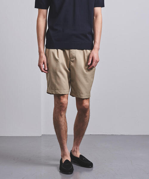 UNITED ARROWS（ユナイテッドアローズ）の「＜UNITED ARROWS＞ ギャバジン ２プリーツ ショートパンツ（その他パンツ・メンズ・ブラック/ベージュ・SMALL/MEDIUM/LARGE/X-LARGE）」の2枚目の写真