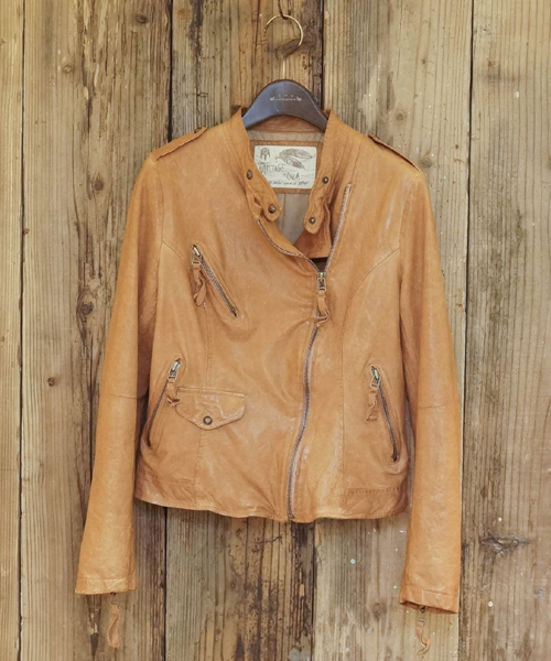 goa（ゴア）の「ﾚｻﾞｰﾗｲﾀﾞｰｽｼﾞｬｹｯﾄ（ライダースジャケット・レディース・アイボリー/ベージュ/キャメル・FREE）」の3枚目の写真