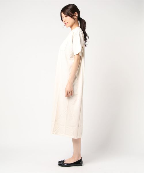 Good On（グッドオン）の「Good On/グッドオン　S/S POCKET TEE MAXI ONE PIECE（ワンピース・レディース・チャコールグレー/ライトブルー/マスタード/ナチュラル/モカ/ネイビー/レッド/ブラック系その他2/コーラルピンク/バイオレット/ブルー系その他/セージグリーン・FREE）」の15枚目の写真