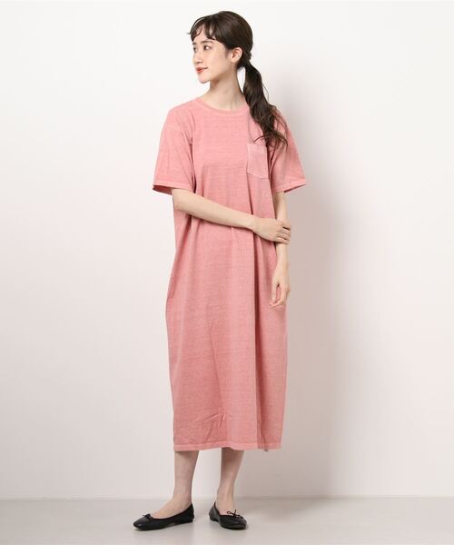 Good On（グッドオン）の「Good On/グッドオン　S/S POCKET TEE MAXI ONE PIECE（ワンピース・レディース・チャコールグレー/ライトブルー/マスタード/ナチュラル/モカ/ネイビー/レッド/ブラック系その他2/コーラルピンク/バイオレット/ブルー系その他/セージグリーン・FREE）」の20枚目の写真