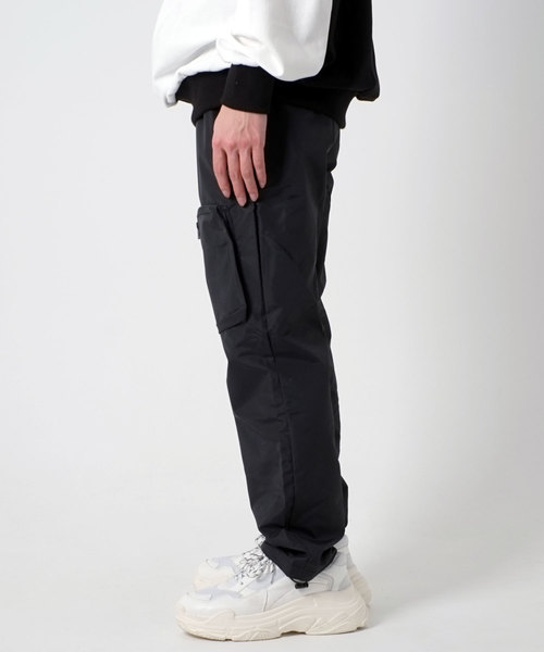 A'gem 9エージェム ナイン ブラックカーゴパンツ A'GEM/9 / エージェムナイン』ロゴ刺繍カーゴパンツ A'GEM/9│A