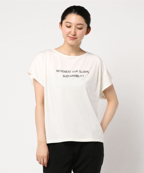 Editt by YECCA VECCA(エディットバイイェッカヴェッカ)の「・ロゴプリントTee(Tシャツ/カットソー・レディース・ホワイト/ブラック/ダークベージュ・FREE)」の1枚目の写真