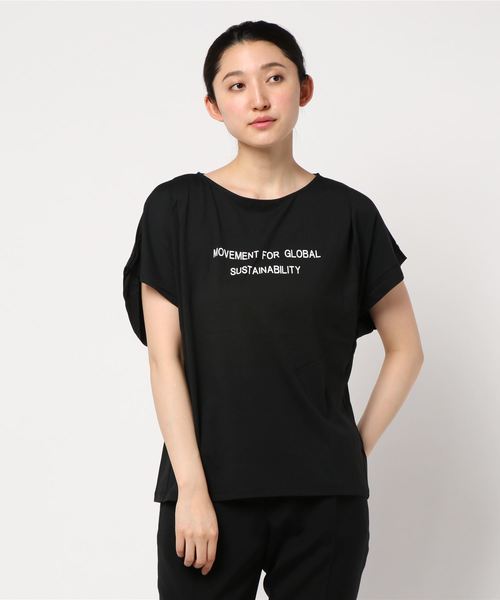 Editt by YECCA VECCA(エディットバイイェッカヴェッカ)の「・ロゴプリントTee(Tシャツ/カットソー・レディース・ホワイト/ブラック/ダークベージュ・FREE)」の2枚目の写真