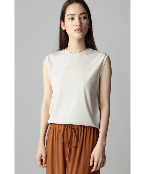 DIRECTOIRE(ディレクトワール)の「スリーブレスフライスTシャツ(Tシャツ/カットソー・レディース・ホワイト/ベージュ/ブラウン/オレンジ・38)」の1枚目の写真