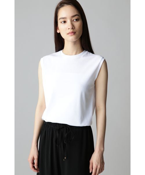 DIRECTOIRE(ディレクトワール)の「スリーブレスフライスTシャツ(Tシャツ/カットソー・レディース・ホワイト/ベージュ/ブラウン/オレンジ・38)」の2枚目の写真