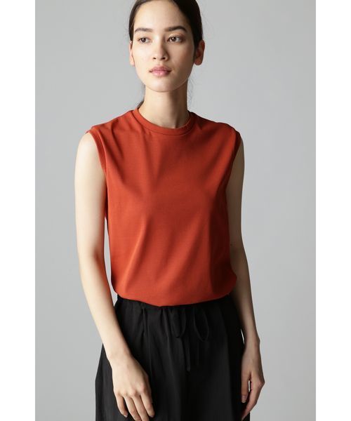 DIRECTOIRE(ディレクトワール)の「スリーブレスフライスTシャツ(Tシャツ/カットソー・レディース・ホワイト/ベージュ/ブラウン/オレンジ・38)」の4枚目の写真