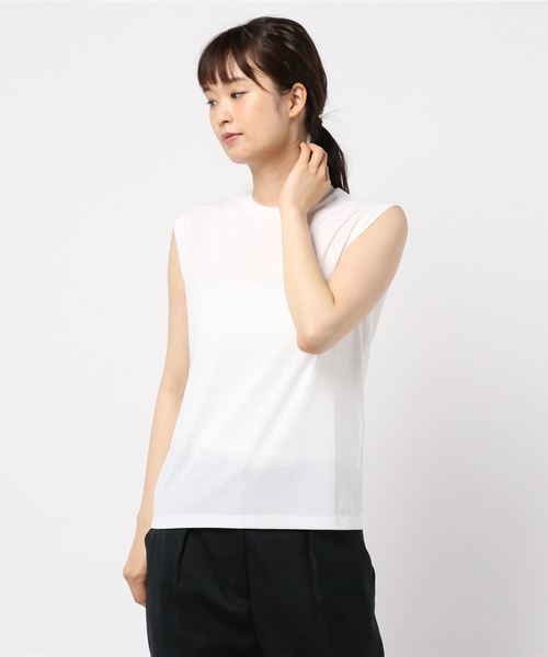 DIRECTOIRE(ディレクトワール)の「スリーブレスフライスTシャツ(Tシャツ/カットソー・レディース・ホワイト/ベージュ/ブラウン/オレンジ・38)」の14枚目の写真