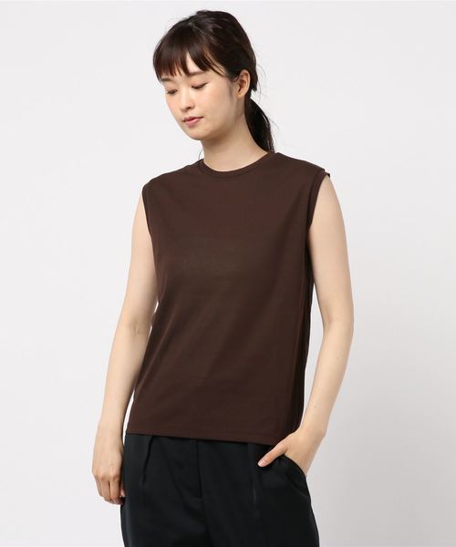 DIRECTOIRE(ディレクトワール)の「スリーブレスフライスTシャツ(Tシャツ/カットソー・レディース・ホワイト/ベージュ/ブラウン/オレンジ・38)」の12枚目の写真