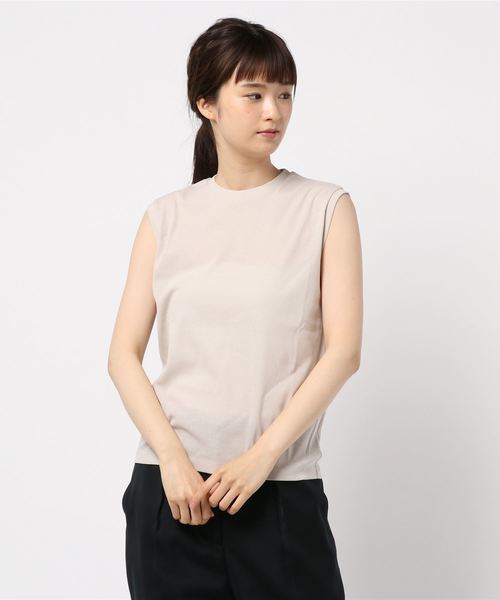 DIRECTOIRE(ディレクトワール)の「スリーブレスフライスTシャツ(Tシャツ/カットソー・レディース・ホワイト/ベージュ/ブラウン/オレンジ・38)」の5枚目の写真