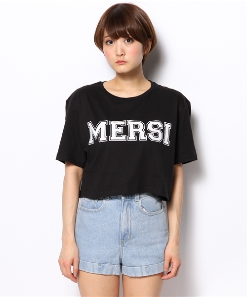 WEGO（ウィゴー）の「WEGO/ロゴプリントクロップドTシャツ（Tシャツ/カットソー・レディース・ホワイト/ブラック・FREE）」の9枚目の写真