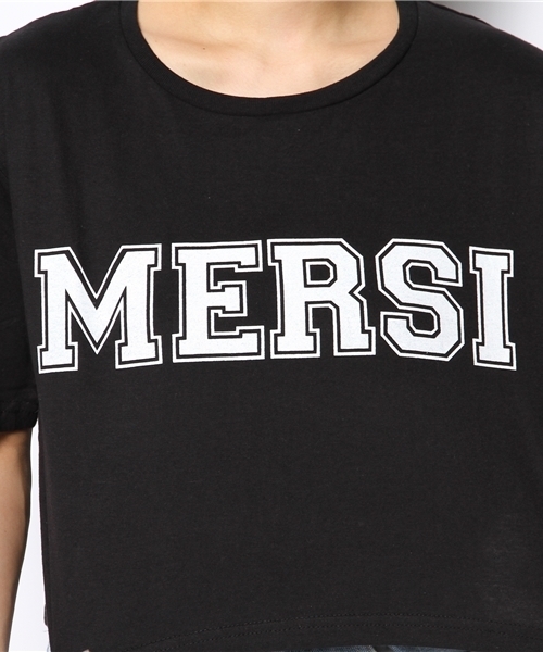 WEGO（ウィゴー）の「WEGO/ロゴプリントクロップドTシャツ（Tシャツ/カットソー・レディース・ホワイト/ブラック・FREE）」の7枚目の写真