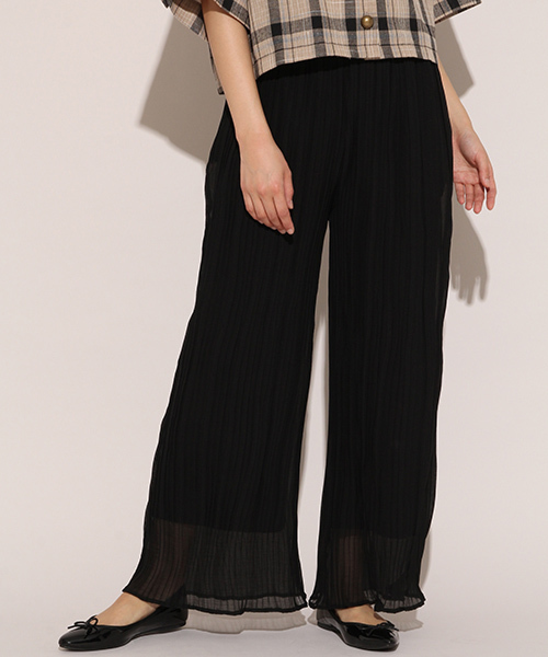 apres jour（アプレジュール）の「プリーツシフォンパンツ【ZOZOTOWN限定アイテム】（その他パンツ・レディース・ブラック/ベージュ/ライトブラウン/スモークピンク・フリー）」の5枚目の写真