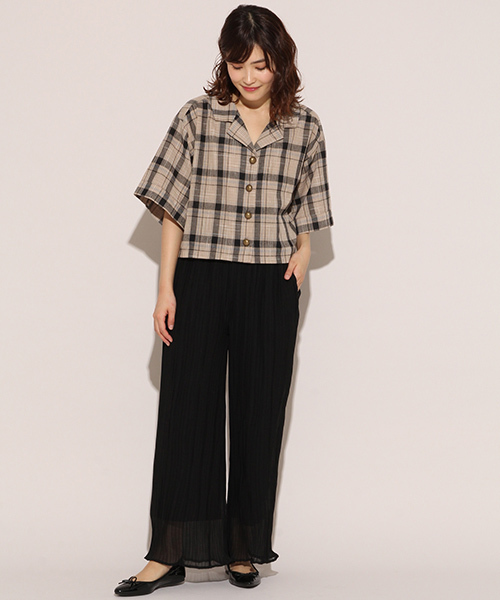 apres jour（アプレジュール）の「プリーツシフォンパンツ【ZOZOTOWN限定アイテム】（その他パンツ・レディース・ブラック/ベージュ/ライトブラウン/スモークピンク・フリー）」の8枚目の写真