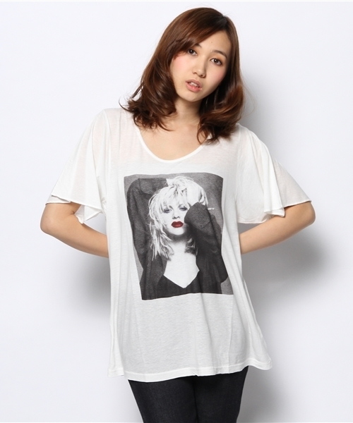 HYSTERIC GLAMOUR(ヒステリックグラマー)の「CL/LOVE 3C pt ビッグT-SH(Tシャツ/カットソー・レディース・ホワイト/イエロー/ブラック・FREE)」の2枚目の写真