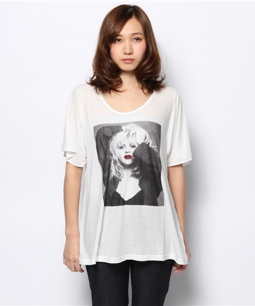 HYSTERIC GLAMOUR(ヒステリックグラマー)の「CL/LOVE 3C pt ビッグT-SH(Tシャツ/カットソー・レディース・ホワイト/イエロー/ブラック・FREE)」の4枚目の写真