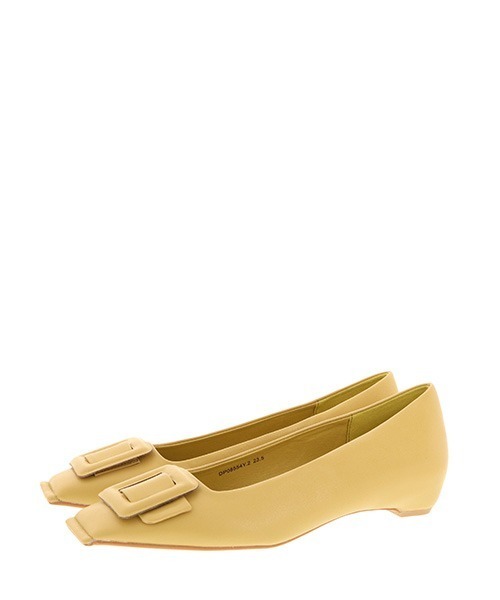 RANDA（ランダ）の「バックルスクエアトゥカッターパンプス（パンプス・レディース・ブラック/ブロンズ/クリーム/イエロー/ピンク/パイソン/ホワイト/ライトイエロー・25/22/25.5/22.5/24.5/23.5/23/24）」の10枚目の写真