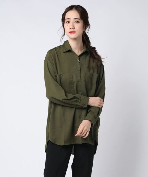 Culture Medium（カルチャーミディアム）の「EガーゼポケットBIGシャツ（シャツ/ブラウス・レディース・ホワイト/ブラック/ベージュ/ブラウン/カーキ・FREE）」の5枚目の写真