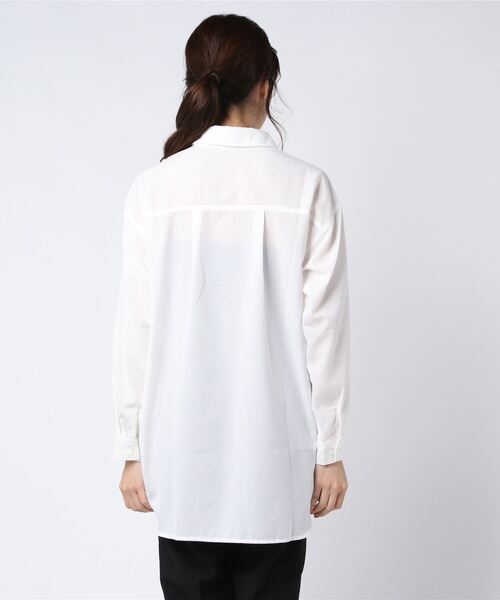 Culture Medium（カルチャーミディアム）の「EガーゼポケットBIGシャツ（シャツ/ブラウス・レディース・ホワイト/ブラック/ベージュ/ブラウン/カーキ・FREE）」の7枚目の写真