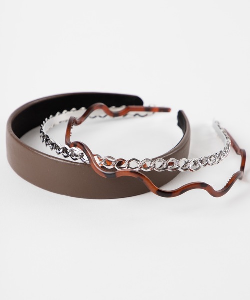 WEGO（ウィゴー）の「WEGO/【3点セット】マルチカチューシャ（カチューシャ・レディース・ベージュ/ブラウン・FREE）」の2枚目の写真