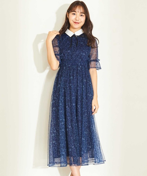 ワンピース ワンピースフラワーチュールミディワンピース ワンピース Titty Co ティティーアンドコー のファッション