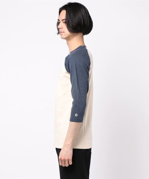 KRIFF MAYER（クリフメイヤー）の「スーパーヘビーリップル7分袖TEE（Tシャツ/カットソー・メンズ・ネイビー/ナチュラル/ブラック/チャコールグレー×ブラック/ホワイト×ネイビー/グレー・X-LARGE/LARGE/MEDIUM/SMALL）」の8枚目の写真