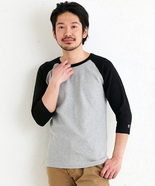 KRIFF MAYER（クリフメイヤー）の「スーパーヘビーリップル7分袖TEE（Tシャツ/カットソー・メンズ・ネイビー/ナチュラル/ブラック/チャコールグレー×ブラック/ホワイト×ネイビー/グレー・X-LARGE/LARGE/MEDIUM/SMALL）」の4枚目の写真