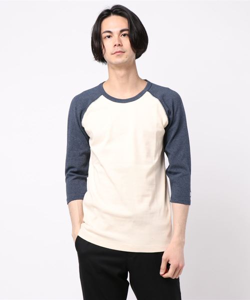 KRIFF MAYER（クリフメイヤー）の「スーパーヘビーリップル7分袖TEE（Tシャツ/カットソー・メンズ・ネイビー/ナチュラル/ブラック/チャコールグレー×ブラック/ホワイト×ネイビー/グレー・X-LARGE/LARGE/MEDIUM/SMALL）」の21枚目の写真