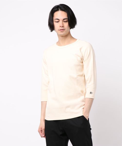 KRIFF MAYER（クリフメイヤー）の「スーパーヘビーリップル7分袖TEE（Tシャツ/カットソー・メンズ・ネイビー/ナチュラル/ブラック/チャコールグレー×ブラック/ホワイト×ネイビー/グレー・X-LARGE/LARGE/MEDIUM/SMALL）」の22枚目の写真