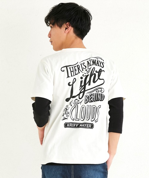 KRIFF MAYER（クリフメイヤー）の「スーパーヘビーリップル7分袖TEE（Tシャツ/カットソー・メンズ・ネイビー/ナチュラル/ブラック/チャコールグレー×ブラック/ホワイト×ネイビー/グレー・X-LARGE/LARGE/MEDIUM/SMALL）」の12枚目の写真