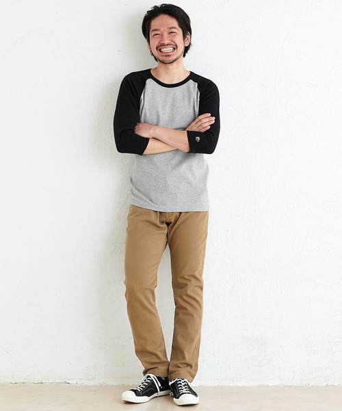 KRIFF MAYER（クリフメイヤー）の「スーパーヘビーリップル7分袖TEE（Tシャツ/カットソー・メンズ・ネイビー/ナチュラル/ブラック/チャコールグレー×ブラック/ホワイト×ネイビー/グレー・X-LARGE/LARGE/MEDIUM/SMALL）」の10枚目の写真