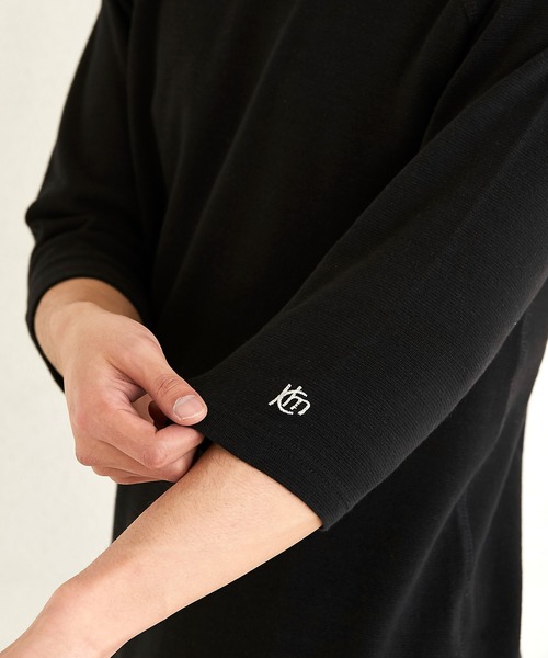 KRIFF MAYER（クリフメイヤー）の「スーパーヘビーリップル7分袖TEE（Tシャツ/カットソー・メンズ・ネイビー/ナチュラル/ブラック/チャコールグレー×ブラック/ホワイト×ネイビー/グレー・X-LARGE/LARGE/MEDIUM/SMALL）」の15枚目の写真