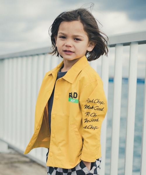 RADCHAP（ラッドチャップ）の「コーチシャツブルゾン（シャツ/ブラウス・キッズ・イエロー/カーキオリーブ・100cm/120cm/90cm/140cm/150cm/130cm/110cm）」の5枚目の写真