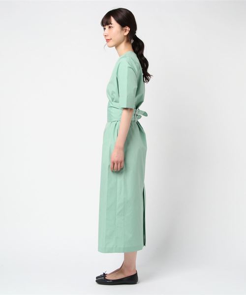 MAISON SPECIAL（メゾンスペシャル）の「ベルテッドワンピース【MAISON SPECIAL/メゾンスペシャル】（ワンピース・レディース・ブラック/グリーン・FREE）」の4枚目の写真