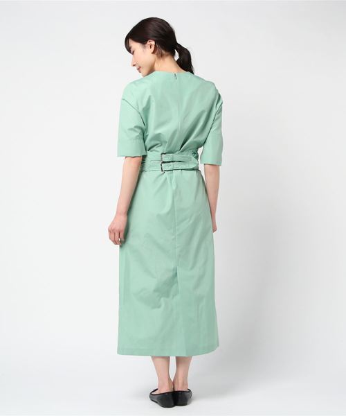 MAISON SPECIAL（メゾンスペシャル）の「ベルテッドワンピース【MAISON SPECIAL/メゾンスペシャル】（ワンピース・レディース・ブラック/グリーン・FREE）」の3枚目の写真