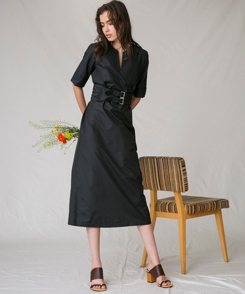 MAISON SPECIAL（メゾンスペシャル）の「ベルテッドワンピース【MAISON SPECIAL/メゾンスペシャル】（ワンピース・レディース・ブラック/グリーン・FREE）」の12枚目の写真