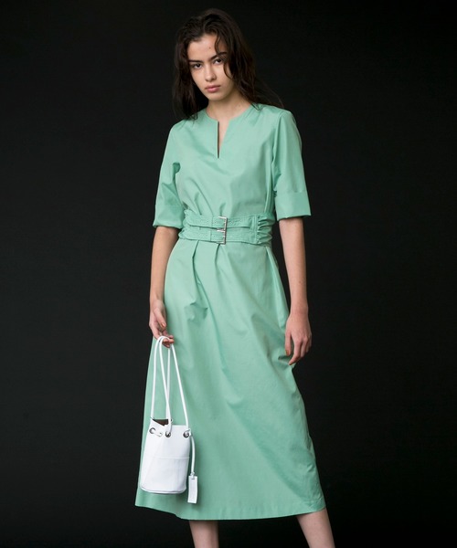 MAISON SPECIAL（メゾンスペシャル）の「ベルテッドワンピース【MAISON SPECIAL/メゾンスペシャル】（ワンピース・レディース・ブラック/グリーン・FREE）」の11枚目の写真