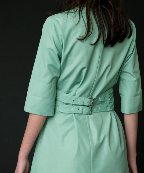 MAISON SPECIAL（メゾンスペシャル）の「ベルテッドワンピース【MAISON SPECIAL/メゾンスペシャル】（ワンピース・レディース・ブラック/グリーン・FREE）」の7枚目の写真