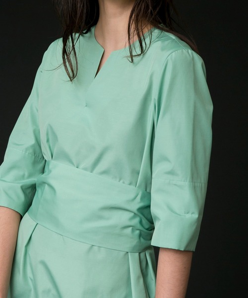 MAISON SPECIAL（メゾンスペシャル）の「ベルテッドワンピース【MAISON SPECIAL/メゾンスペシャル】（ワンピース・レディース・ブラック/グリーン・FREE）」の8枚目の写真