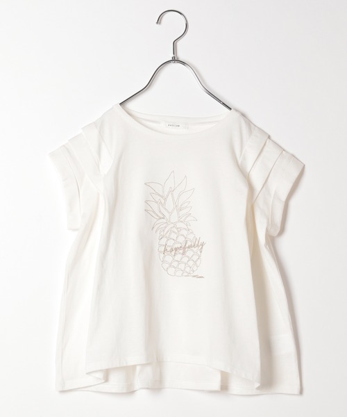 BAYFLOW（ベイフロー）の「[KIDS]シシュウモチーフT（Tシャツ/カットソー・キッズ・ホワイト/ラベンダー/チャコール・SMALL/LARGE/XX-LARGE）」の2枚目の写真