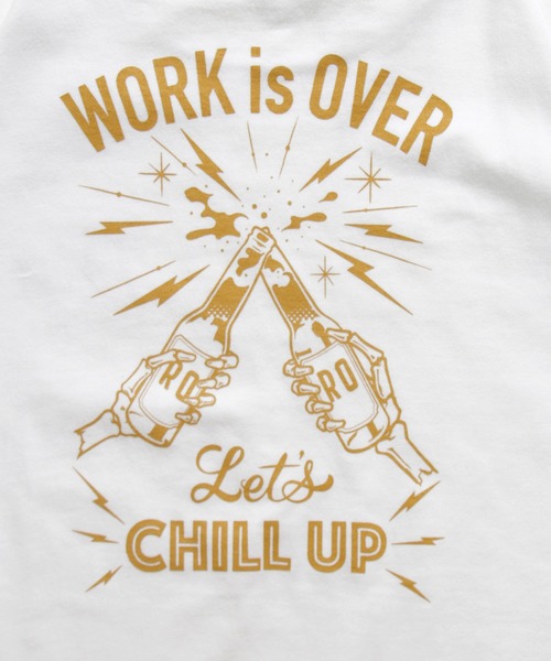 ROTAR（ローター）の「WORK is OVER Tee バックプリント（Tシャツ/カットソー・メンズ・ブラック/ホワイト/グリーン・X-LARGE/LARGE/SMALL/MEDIUM）」の5枚目の写真